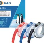 G&G Prägebänder 3D ersetzt Dymo S0898130/140/150, 9 mm, blau, rot, schwarz