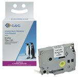 G&G Schriftband ersetzt Brother TZe-131, 12 mm, schwarz auf transparent