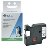 G&G Schriftband ersetzt Dymo D1 S0720680/40913, 9 mm, schwarz auf weiß