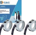 G&G Prägebänder 3D ersetzt Dymo S0847730, 9 mm, weiß auf schwarz