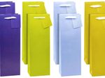 TSI Geschenktüten für Flaschen TRENDFARBEN dunkelrot, lia, grün, hellblau, gelb, rosa 12,0 x 36,0 cm, 12 St.
