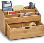 Zeller Schreibtisch-Organizer natur Bambus 6 Fächer 25,4 x 12,5 x 15,0 cm