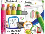 STABILO MARKdry Neon Whiteboard- und Flipchart-Marker farbsortiert 1,0 - 10,0 mm, 4 St.