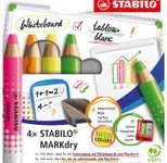STABILO MARKdry Neon Whiteboard- und Flipchart-Marker farbsortiert 1,0 - 10,0 mm, 4 St.