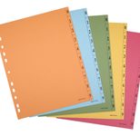 Trennblätter DIN A4 0-9 farbsortiert, 250 g/qm, 100 Blatt