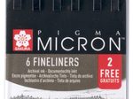 Sakura Pigma Micron Fineliner schwarz 0,2 + 0,25 + 0,3 + 0,35 + 0,45 + 0,5 mm, 4 St. + GRATIS 2 St.