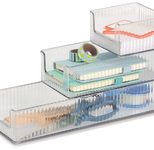 Zeller Schreibtisch-Organizer 3tlg-Set transparent Kunststoff 10,0 x 30,0 x 5,0 cm