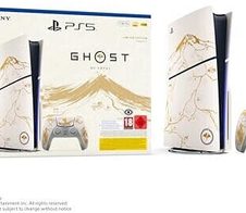 Sony PlayStation 5 Slim Disc Ghost of Yotei Gold Limited Edition Bundle, gold / weiß