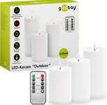 goobay LED-Kerzen Outdoor, weiß