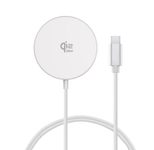 4smarts Qi2 25W MagSafe Kabelloses Ladegerät Set – 1,5 m, Weiß