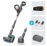 GARDENA AquaBrush Universal 04/18V P4A Ready-To-Use Set Akku-Terrassenreiniger-Set 18,0 V, mit 1 Akku