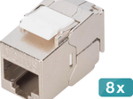 DIGITUS CAT 6A Kompakt-Keystone, werkzeugfreier Montageanschluss, 8 Stück