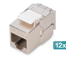 DIGITUS CAT 6A Kompakt-Keystone, werkzeugfreier Montageanschluss, 12 Stück