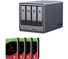 UGREEN DXP4800 NAS-Server Leergehäuse + 4x Seagate Ironwolf® 4 TB