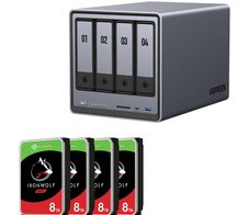 UGREEN DXP4800 NAS-Server Leergehäuse + 4x Seagate IronWolf® - 8 TB
