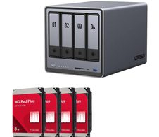 UGREEN DXP4800 NAS-Server Leergehäuse + 4x WD Red® Plus NAS Festplatte - 8 TB