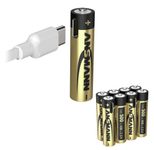 ANSMANN USB-Akkus mit Ladekabel Premium Li-Ion Micro AAA 400 mAh, 8 St.