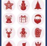 AVERY Zweckform Aufkleber Weihnachten, rot