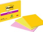 Post-it® Jumbo-Haftnotizen Super Sticky Notes, farbsortiert, 45 Blatt