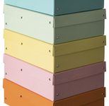 FALKEN PURE Aufbewahrungsbox 1250 Blatt pastellorange, pastellblau, pastellrosa, pastellgrün, pastellgelb 24,0 x 32,0 x 10,0 cm, 5 St.