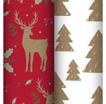 Clairefontaine Geschenkpapier Set Tiny Rolls, rot/weiß 5 m x 35 cm