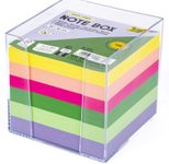 folia Zettelbox HAPPY VIBES transparent inkl. 700 Notizzettel