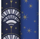Clairefontaine Geschenkpapier Set Tiny Rolls, blau/gold 5 m x 35 cm