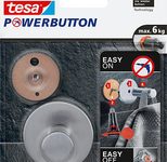 tesa Handtuchhaken Powerbutton Classic rund silber