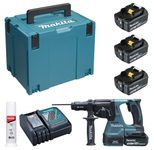 makita DHR243RT3J Akku-Kombihammer-Set 18,0 V, mit 3 Akkus