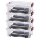 PAPERFLOW CLIP`N STORE Aufbewahrungsboxen 9,0 l transparent 38,0 x 29,0 x 13,1 cm, 4 St.