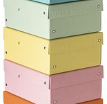 FALKEN PURE Aufbewahrungsbox 1250 Blatt pastellorange, pastellblau, pastellrosa, pastellgrün, pastellgelb 18,0 x 25,0 x 10,0 cm, 5 St.