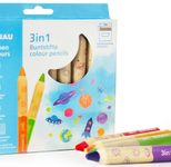DONAU Wachsmalstifte 3in1, 10 Stück