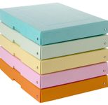FALKEN PURE Aufbewahrungsbox 500 Blatt pastellorange, pastellblau, pastellrosa, pastellgrün, pastellgelb 24,0 x 32,0 x 4,0 cm, 5 St.