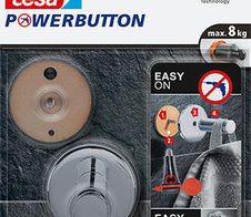 tesa Handtuchhaken Powerbutton Universal Large chrom, 1 St.