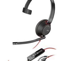 Poly Blackwire 5210 Monaural USB-C-Headset +3,5-mm-Stecker +USB-C/A-Adapter