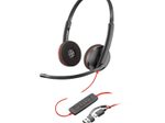 Poly Blackwire 3210 Mono-USB-C-Headset schwarz +USB-C/A-Adapter