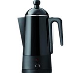 C3 Design Perkolator aus gebürstetem Edelstahl für  4 - 12 Tassen Kaffee - schwarz