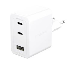 empower™ by PanzerGlass® Turbo 70W Multiple Ladegarät inkl. 2 x USB-C + USB-A , EU Anschluss, Silber Weiss