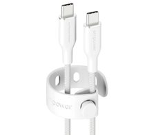 empower™ by PanzerGlass® Racing 60W USB-C to USB-C Kabel, USB 2.0, 1.2M, Silber Weiss