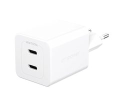 empower™ by PanzerGlass® Turbo 45W Ladegarät inkl. 2 x USB-C, EU Anschluss, Silber Weiss