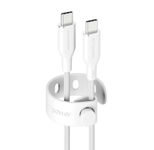 empower™ by PanzerGlass® Racing 240W USB-C to USB-C Kabel, USB 2.0, 2M, Silber Weiss