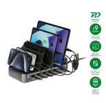 4smarts Ladestation Team 100W 5C/1A inkl. 6 Kabel, schwarz