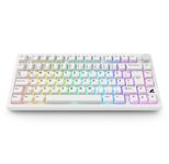 Sharkoon Tastatur Skiller SGK55W kabellos TKL 75% weiß Linear, DE-Layout