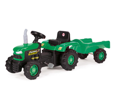 DOLU Kinder Trettraktor mit Anhänger grün