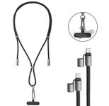 Intenso Handykette Charging Lanyard Ladekabel, schwarz