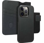 Accezz 2-in-1 Klapphülle aus Leder mit MagSafe für das Apple iPhone 15 Pro - Onyx Black