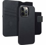 Accezz 2-in-1 Klapphülle aus Leder mit MagSafe für das Apple iPhone 15 Pro Max - Onyx Black