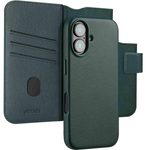 Accezz 2-in-1 Klapphülle aus Leder mit MagSafe für das Apple iPhone 16 - Cedar Green