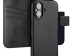 Accezz 2-in-1 Klapphülle aus Leder mit MagSafe für das Apple iPhone 16 - Onyx Black