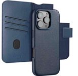 Accezz 2-in-1 Klapphülle aus Leder mit MagSafe für das Apple iPhone 16 Pro - Nightfall Blue